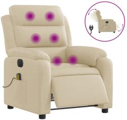 vidaXL krémszínű szövet dönthető elektromos masszázsfotel (3204977) (3204977)