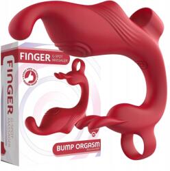 Boss Series G-pont és klitoriszkörnyéki stimulátor ujjra húzható, Usb, Piros Boss