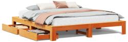 vidaXL viaszbarna tömör fenyőfa ágy matrac nélkül 180 x 200 cm (3308992) (3308992)