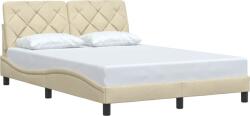 vidaXL krémszínű szövet ágykeret matrac nélkül 120x200 cm (3310592) (3310592)