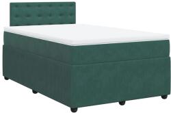 vidaXL sötétzöld bársony rugós ágy matraccal 120 x 200 cm (3287725) (3287725)