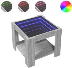 vidaXL szürke sonoma szerelt fa dohányzóasztal LED-del 53 x 53 x 45 cm (847544) (847544)