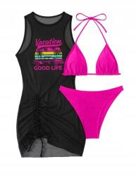 Shein Kétrészes Bikini Hálós Ruhával__l