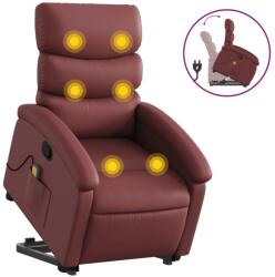 vidaXL bordó műbőr dönthető masszázs- és állófotel (3204051) (3204051)