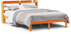 vidaXL viaszbarna tömör fenyőfa ágy matrac nélkül 140 x 200 cm (3306806) (3306806)