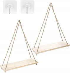  Fa falra akasztható polcok, 2 db-os szett boho stílusban 30x1x15cm (89566565464598)