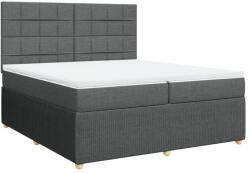 vidaXL sötétszürke szövet rugós ágy matraccal 200 x 200 cm (3292164) (3292164)