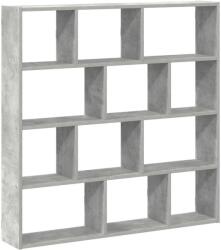 vidaXL betonszürke szerelt fa fali kockapolc 12 rekeszes színű (860007) (860007)