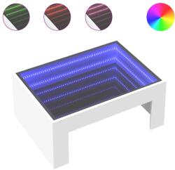 vidaXL fehér végtelen hatású LED-es dohányzóasztal 70 x 50 x 30 cm (847609) (847609)