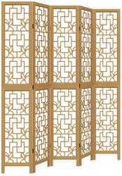 vidaXL 5 paneles barna tömör császárfa térelválasztó (358872) (358872)