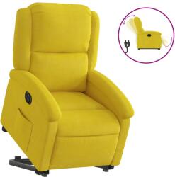 vidaXL elektromos felállást segítő sárga bársony dönthető fotel (3204329) (3204329)