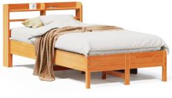 vidaXL viaszbarna tömör fenyőfa ágy matrac nélkül 75 x 190 cm (3306914) (3306914)