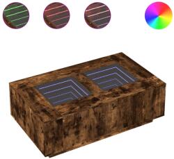 vidaXL tölgy színű végtelen hatású LED-es dohányzóasztal 116x69x40 cm (3284060) (3284060)