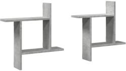 vidaXL 2 db betonszürke szerelt fa fali polc 50 x 12 x 50 cm (853257) (853257)