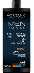 4organic Men Power Energy Természetes Tusfürdő 3az1ben Supersize 500ml (5904181934015)