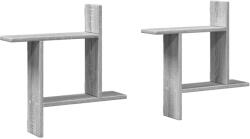 vidaXL 2 db szürke sonoma színű szerelt fa fali polc 50 x 12 x 50 cm (853259) (853259)