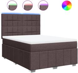 vidaXL sötétbarna szövet rugós ágy matraccal 140 x 190 cm (3293966) (3293966)