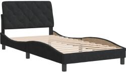 vidaXL fekete bársony ágykeret fejtámlával 100x200 cm (3207907) (3207907)