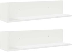 vidaXL 2 db fehér szerelt fa fali polc 75 x 16, 5 x 16, 5 cm (860031) (860031)