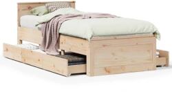 vidaXL tömör fenyőfa fejtámlás ágykeret matrac nélkül 75 x 190 cm (3308789) (3308789)