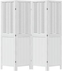 vidaXL 4 paneles fehér tömör császárfa térelválasztó (358721) (358721)