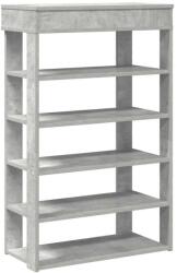 vidaXL betonszürke szerelt fa cipőtartó 60x30x98 cm (859926) (859926)