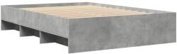 vidaXL betonszürke szerelt fa ágykeret 140x190 cm (3295684) (3295684)