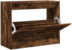 vidaXL füstös tölgyszínű szerelt fa cipőszekrény 80 x 34 x 63 cm (839963) (839963)