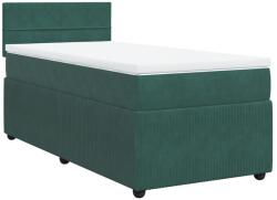 vidaXL sötétzöld bársony rugós ágy matraccal 100 x 200 cm (3287665) (3287665)