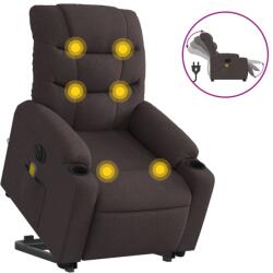 vidaXL sötétbarna szövet dönthető elektromos álló masszázsfotel (3206677) (3206677)