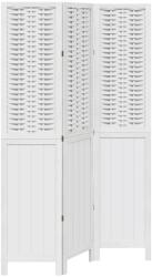 vidaXL 3 paneles fehér tömör császárfa térelválasztó (358718) (358718)