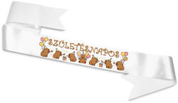 Partikellékek Kapibarás Születésnapi Vállszalag fehér színben
