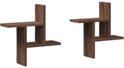 vidaXL 2 db barna tölgyszínű szerelt fa fali kockapolc 38 x 12 x 38 cm (853251) (853251)