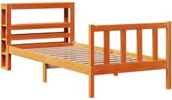 vidaXL viaszbarna tömör fenyőfa ágykeret fejtámlával 100 x 200 cm (3305777) (3305777)