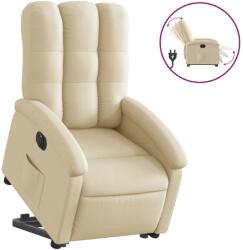 vidaXL elektromos felállást segítő krémszínű szövet dönthető fotel (3204125) (3204125)