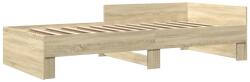 vidaXL sonoma tölgyszínű szerelt fa ágykeret 100 x 200 cm (849574) (849574)