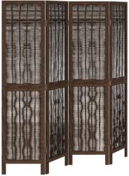 vidaXL 4 paneles sötétbarna tömör császárfa térelválasztó (358657) (358657)