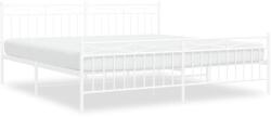 vidaXL fehér fém ágykeret fej- és lábtámlával 193 x 203 cm (373764) (373764)
