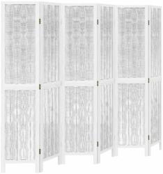 vidaXL 6 paneles fehér tömör császárfa térelválasztó (358682) (358682)