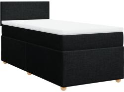 vidaXL fekete szövet rugós ágy matraccal 80 x 200 cm (3286502) (3286502)