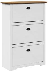 vidaXL cipőállvány "BODO" Fehér és barna 80x35x118 cm (4016882) (4016882)