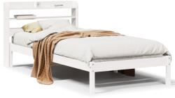 vidaXL fehér tömör fenyőfa ágy matrac nélkül 100 x 200 cm (3306538) (3306538)