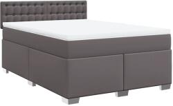 vidaXL szürke műbőr rugós ágy matraccal 160 x 200 cm (3286130) (3286130)