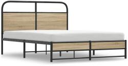 vidaXL ágykeret matrac nélkül 120x200 cm füstölt tölgy fűrészelt fa (4100372) (4100372)