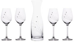  Boros pohár Swarovski kristállyal, kancsóval 360 ml/1000 ml 5db/szett