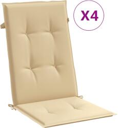 vidaXL 4 db melange bézs szövet magas háttámlájú székpárna 120x50x4 cm (4002422) (4002422)