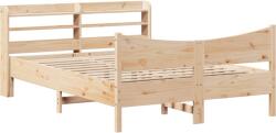 vidaXL tömör fenyőfa ágykeret fejtámlával 135 x 190 cm (3307059) (3307059)