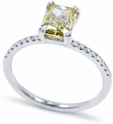 White & Black 1, 6 karátos sárga radiant gyémánt eljegyzési gyűrű - GIA (AU14301)