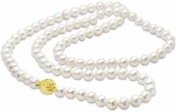 White & Black Sósvízi tenyésztett gyöngysor arany zárral - akoya 6, 5-7mm - 70cm - A+ (GY1161)