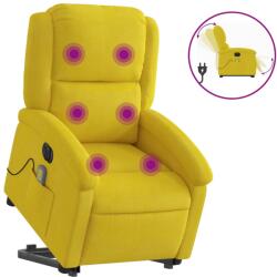 vidaXL elektromos felállást segítő sárga bársony masszázsfotel (3204340) (3204340)